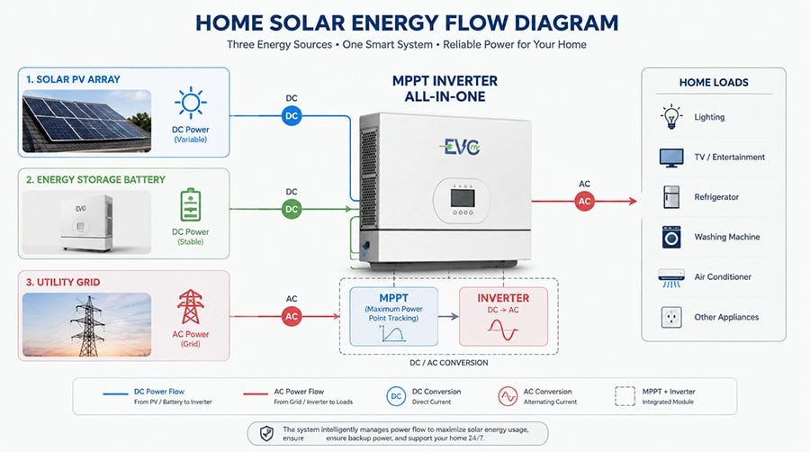 Seamless Off-Grid &amp; On-Grid Adaptation: EVCity 6.5kW/12kW Hybrid Solar Inverter — Redefining Resilience in Solar-Storage Systems